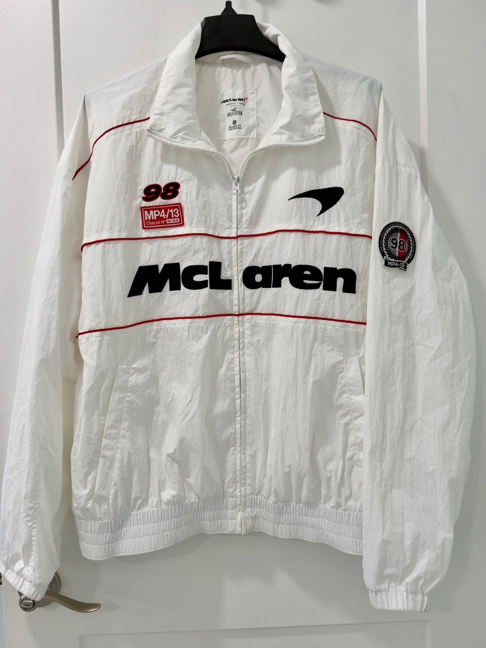 McLaren Hollister Formula 1 Racing Team MP4/13 98 White Windbreaker Jacket (XL)